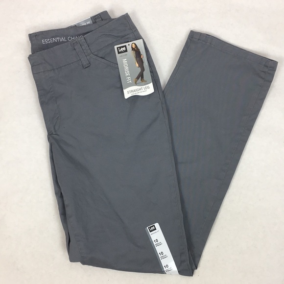 lee mid rise straight leg pants
